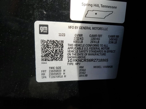 2024 Cadillac XT5 FWD Premium Luxury with VIN 1GYKNCRS6RZ718865, listed as a Copart auction lot 88272325 with 10,278 mi miles and Salvage title. Bid and sale history available at DreamBid. Image 14.