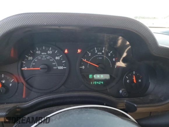 2008 Jeep Wrangler X with VIN 1J4FA24108L642938, listed as a Copart auction lot 55653525 with 119,424 mi miles and Salvage title. Bid and sale history available at DreamBid. Image 9.