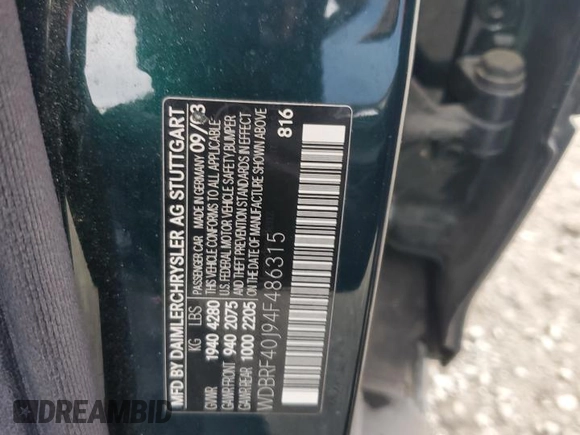 2004 Mercedes-Benz C 230 Kompressor с VIN WDBRF40J94F486315, выставлен на аукционе Copart как лот 50871115 с пробегом 81 053 миль миль и Списание • Salvage title. История ставок и продаж доступна на DreamBid. Изображение 14.