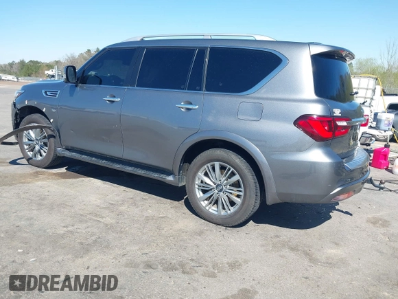 2018 Infiniti QX80 with VIN JN8AZ2NF2J9665048, listed as a IAAI auction lot 41791793 with 166,190 mi miles and . Bid and sale history available at DreamBid. Image 3.