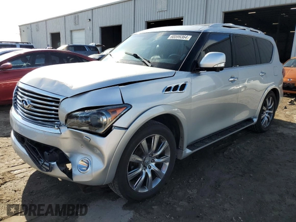2012 Infiniti QX56 8-passenger with VIN JN8AZ2NC5C9317849, listed as a Copart auction lot 68599364 with 225,533 mi miles and Salvage Title. Bid and sale history available at carsss.com. Image 1.