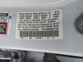 2010 Honda Insight EX with VIN JHMZE2H71AS012927, listed as a IAAI auction lot 42455037 with Not provided miles and . Bid and sale history available at DreamBid. Image 9.