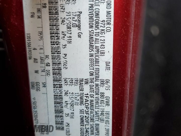 2015 Ford Focus SE with VIN 1FADP3F20FL340284, listed as a Copart auction lot 54115255 with 166,433 mi miles and Clean Title. Bid and sale history available at DreamBid. Image 12.