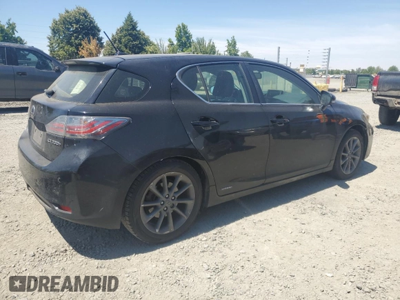 2012 Lexus CT 200h with VIN JTHKD5BH9C2090060, listed as a Copart auction lot 65130135 with Not provided miles and Clean title. Bid and sale history available at DreamBid. Image 3.