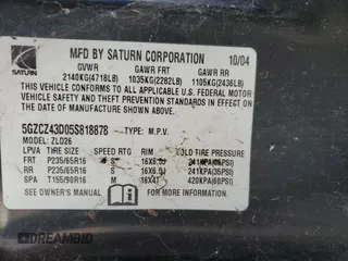 2005 Saturn VUE with VIN 5GZCZ43D05S818878, listed as a Copart auction lot 76231984 with 120,077 mi miles and Salvage Title. Bid and sale history available at DreamBid. Image 13.