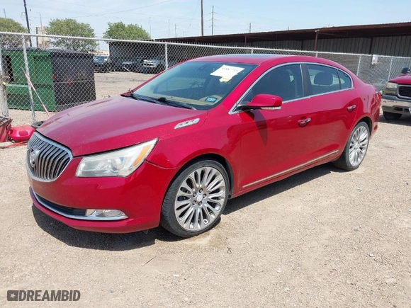 2014 Buick LaCrosse Leather with VIN 1G4GB5G3XEF213995, listed as a IAAI auction lot 41887715 with 106,577 mi miles. Bid and sale history available at carsss.com. Image 2.