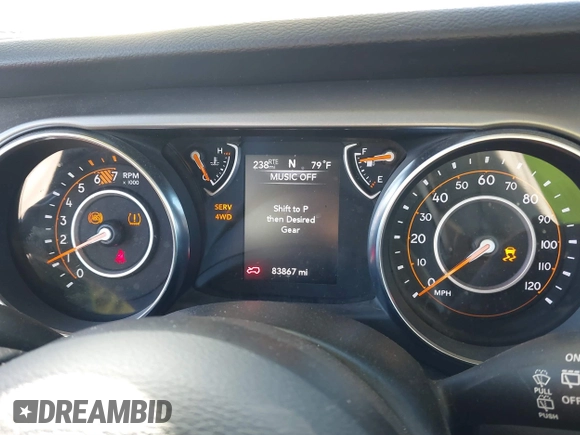 2021 Jeep Wrangler Sport S with VIN 1C4GJXAN2MW663880, listed as a IAAI auction lot 41059915 with 83,867 mi miles and . Bid and sale history available at DreamBid. Image 7.