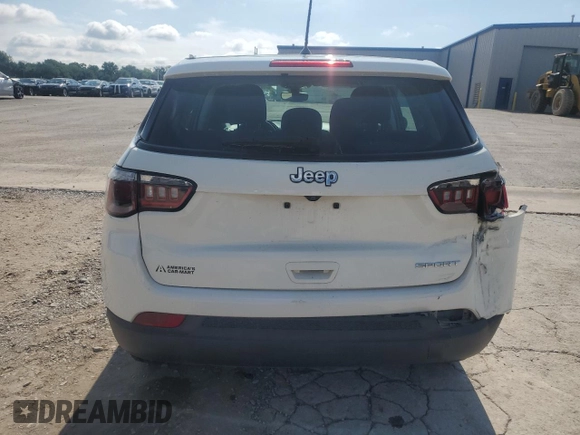 2018 Jeep Compass Sport с VIN 3C4NJCAB3JT123431, выставлен на аукционе Copart как лот 58603935 с пробегом 128 109 миль миль и Списание • Salvage title. История ставок и продаж доступна на DreamBid. Изображение 6.