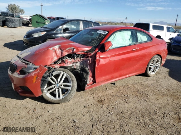 2017 BMW 2 Series 230i with VIN WBA2F9C31HV635922, listed as a Copart auction lot 46371695 with 45,947 mi miles and Salvage Title. Bid and sale history available at carsss.com. Image 1.