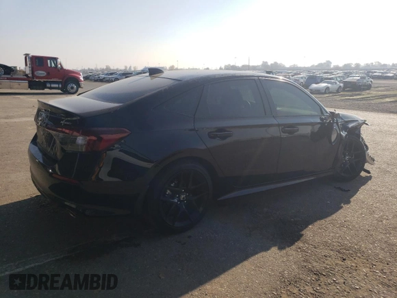 2025 Honda Civic Sport with VIN 2HGFE2F56SH527292, listed as a Copart auction lot 84069744 with 11,276 mi miles and Salvage Title. Bid and sale history available at carsss.com. Image 3.