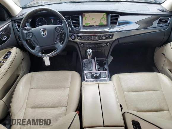 2016 Hyundai Equus Signature with VIN KMHGH4JH4GU105044, listed as a Copart auction lot 62558105 with 145,500 mi miles and Salvage title. Bid and sale history available at DreamBid. Image 8.
