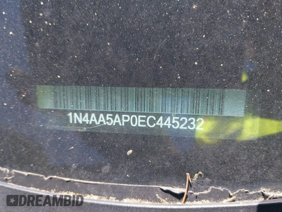 2014 Nissan Maxima S with VIN 1N4AA5AP0EC445232, listed as a IAAI auction lot 42154984 with 91,205 mi miles and . Bid and sale history available at DreamBid. Image 12.