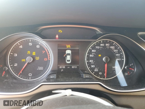 2014 Audi A4 Premium Plus with VIN WAUEFAFLXEN015186, listed as a Copart auction lot 81323784 with 80,198 mi miles and Salvage Title. Bid and sale history available at carsss.com. Image 9.