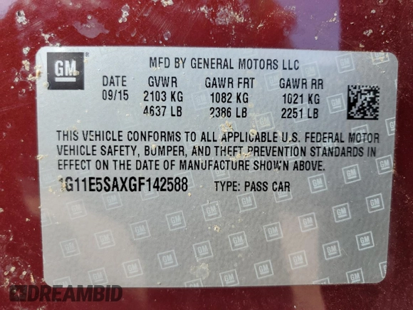 2016 Chevrolet Malibu Limited LTZ with VIN 1G11E5SAXGF142588, listed as a Copart auction lot 73987254 with 131,688 mi miles and Non Repairable. Bid and sale history available at carsss.com. Image 12.