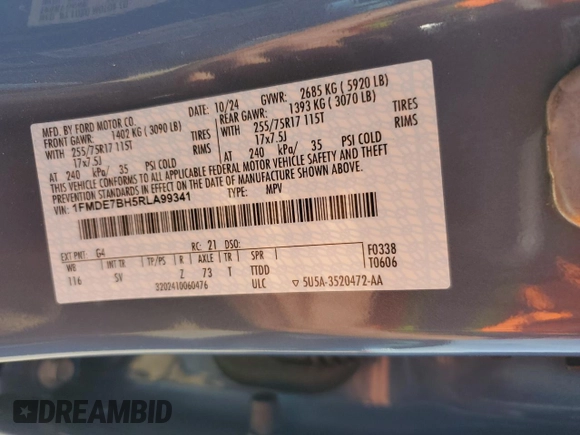 2024 Ford Bronco Big Bend with VIN 1FMDE7BH5RLA99341, listed as a Copart auction lot 52628935 with 15,919 mi miles and Salvage title. Bid and sale history available at DreamBid. Image 13.