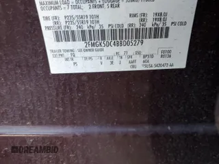 2011 Ford Flex Limited with VIN 2FMGK5DC4BBD05279, listed as a Copart auction lot 42572265 with 218,277 mi miles and Salvage Title. Bid and sale history available at carsss.com. Image 13.
