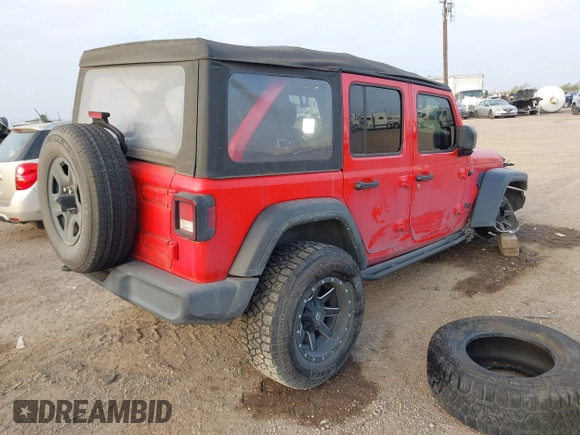 2022 Jeep Wrangler Unlimited Sport S with VIN 1C4HJXDG1NW144404, listed as a IAAI auction lot 41690330 with 48,542 mi miles and . Bid and sale history available at DreamBid. Image 4.