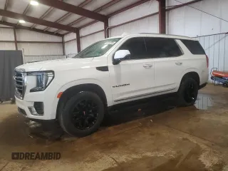 2022 GMC Yukon SLT with VIN 1GKS2BKD3NR310231, listed as a Copart auction lot 48742205 with 61,517 mi miles and Salvage Title. Bid and sale history available at carsss.com. Image 1.