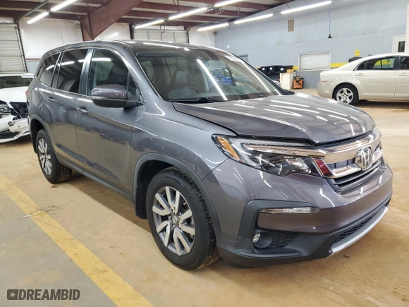 2021 Honda Pilot EX-L with VIN 5FNYF5H52MB018120, listed as a Copart auction lot 45674605 with 80,324 mi miles and Salvage Title. Bid and sale history available at carsss.com. Image 4.