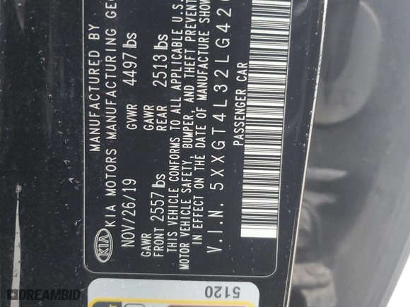 2020 Kia Optima LX with VIN 5XXGT4L32LG426052, listed as a Copart auction lot 49451505 with 44,567 mi miles and Salvage Title. Bid and sale history available at carsss.com. Image 13.