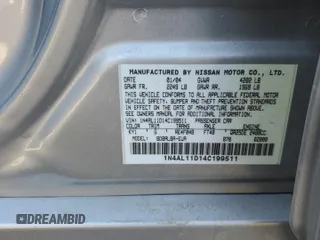 2004 Nissan Altima S with VIN 1N4AL11D14C199511, listed as a Copart auction lot 47296035 with 192,309 mi miles and Salvage Title. Bid and sale history available at carsss.com. Image 14.