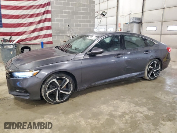 2018 Honda Accord Sedan Sport 1.5T with VIN 1HGCV1F32JA252884, listed as a Copart auction lot 47956445 with 48,385 mi miles and Salvage Title. Bid and sale history available at carsss.com. Image 1.