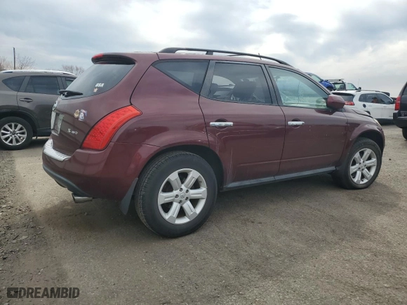 2007 Nissan Murano S with VIN JN8AZ08W77W661085, listed as a Copart auction lot 50158675 with 127,752 mi miles and Clean Title. Bid and sale history available at carsss.com. Image 3.