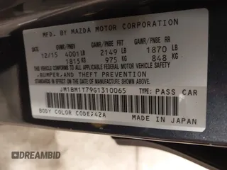 2016 Mazda 3 i Sport with VIN JM1BM1T79G1310065, listed as a IAAI auction lot 41347944 with 83,894 mi miles and . Bid and sale history available at DreamBid. Image 9.