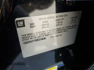 2008 Saturn Aura XR with VIN 1G8ZV57778F274646, listed as a Copart auction lot 55964435 with 49,154 mi miles and Clean Title. Bid and sale history available at DreamBid. Image 12.