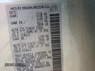 2023 Nissan Murano SL with VIN 5N1AZ2CJ7PC131408, listed as a Copart auction lot 45731385 with 42,936 mi miles and Non Repairable. Bid and sale history available at DreamBid. Image 14.