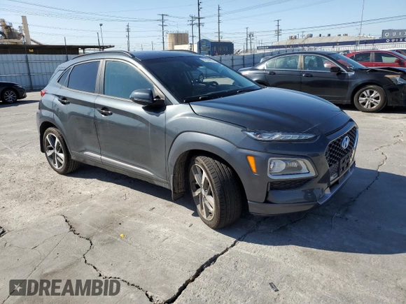 2020 Hyundai Kona Ultimate with VIN KM8K53A59LU485852, listed as a Copart auction lot 52358055 with 53,777 mi miles and Salvage Title. Bid and sale history available at carsss.com. Image 4.
