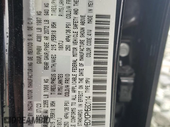 2023 Mazda CX-30 S Preferred with VIN 3MVDMBCM0PM580114, listed as a Copart auction lot 49278065 with 14,892 mi miles and Salvage Title. Bid and sale history available at DreamBid. Image 15.