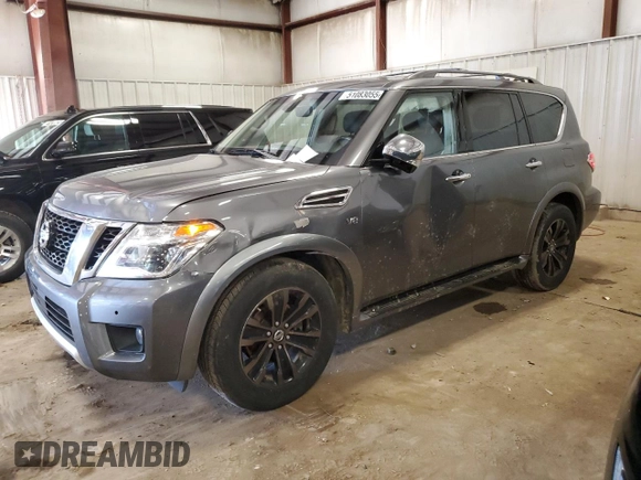 2017 Nissan Armada Platinum with VIN JN8AY2NE9H9707669, listed as a Copart auction lot 51083055 with 158,098 mi miles and Clean Title. Bid and sale history available at carsss.com. Image 1.