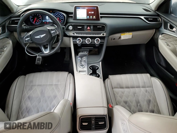 2021 Genesis G70 2.0T z VIN KMTG44LA7MU066768, wystawiony jako Copart lot #79995804 z przebiegiem 19 460 mil mil oraz Nie do naprawy • Non repairable. Historia ofert i sprzedaży dostępna na DreamBid. Obrazek 8.