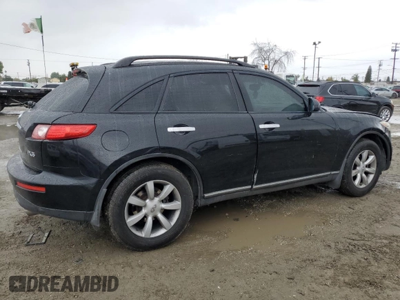 2005 Infiniti FX with VIN JNRAS08U15X103058, listed as a Copart auction lot 49421815 with 121,498 mi miles and Salvage title. Bid and sale history available at DreamBid. Image 3.