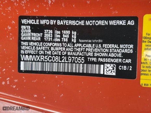 2020 MINI Hardtop 2 Door Cooper S with VIN WMWXR5C08L2L97055, listed as a Copart auction lot 45028245 with 48,536 mi miles and Salvage Title. Bid and sale history available at carsss.com. Image 14.