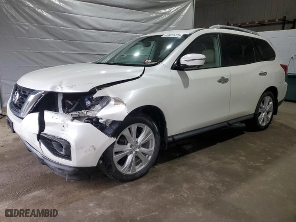 2018 Nissan Pathfinder SV with VIN 5N1DR2MM8JC606268, listed as a Copart auction lot 48421475 with 63,021 mi miles and Salvage Title. Bid and sale history available at carsss.com. Image 1.
