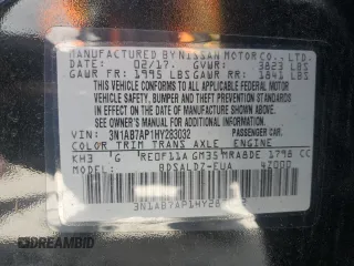 2017 Nissan Sentra S with VIN 3N1AB7AP1HY283032, listed as a Copart auction lot 63860505 with 88,640 mi miles and Clean title. Bid and sale history available at DreamBid. Image 12.