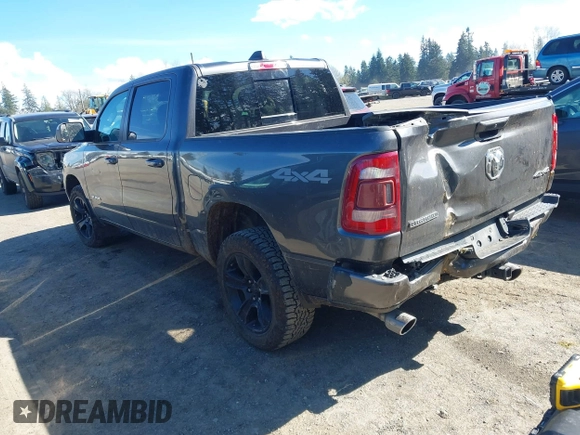 2019 Ram 1500 Big Horn/Lone Star with VIN 1C6SRFFTXKN681543, listed as a IAAI auction lot 41892943 with 86,105 mi miles. Bid and sale history available at carsss.com. Image 3.