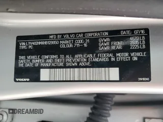 2017 Volvo S60 Inscription Platinum z VIN LYV402HMXHB129950, wystawiony jako Copart lot #54382365 z przebiegiem 92 868 mil mil oraz Szkoda całkowita • Salvage title. Historia ofert i sprzedaży dostępna na DreamBid. Obrazek 12.