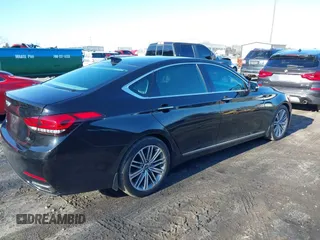 2018 Genesis G80 3.8L with VIN KMHGN4JE5JU245545, listed as a IAAI auction lot 41413528 with 65,707 mi miles. Bid and sale history available at carsss.com. Image 4.
