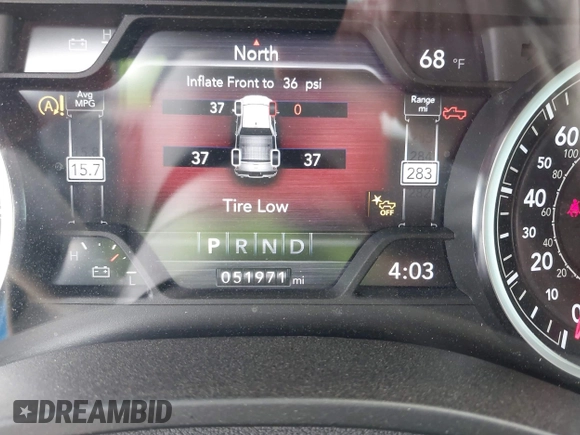 2021 Ram 1500 Laramie with VIN 1C6SRFJT1MN774879, listed as a IAAI auction lot 42242318 with 51,971 mi miles and . Bid and sale history available at DreamBid. Image 16.