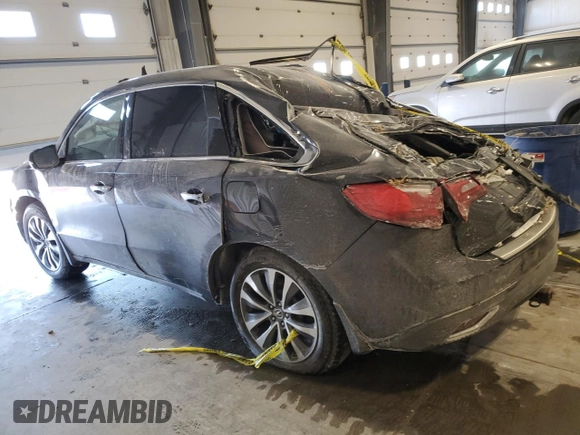 2016 Acura MDX w/Tech/Entertainment with VIN 5FRYD4H62GB059200, listed as a Copart auction lot 45861265 with 0 mi miles and Salvage Title. Bid and sale history available at carsss.com. Image 2.