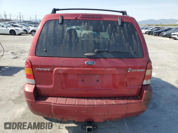 2006 Ford Escape Hybrid with VIN 1FMCU95H36KA25925, listed as a Copart auction lot 50034395 with Not provided miles and Salvage title. Bid and sale history available at DreamBid. Image 6.