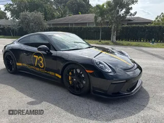 2019 Porsche 911 GT3 with VIN WP0AC2A97KS149212, listed as a Copart auction lot 46610435 with 2,806 mi miles and Salvage Title. Bid and sale history available at carsss.com. Image 1.