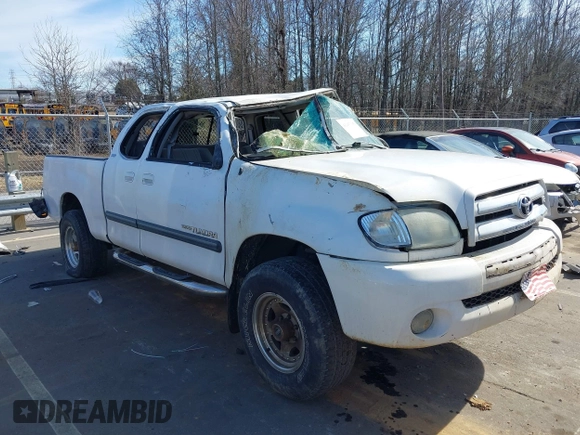 2003 Toyota Tundra SR5 with VIN 5TBRT34173S354627, listed as a IAAI auction lot 41457159 with 162,341 mi miles and . Bid and sale history available at DreamBid. Image 1.