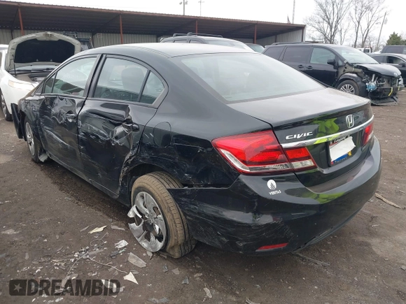 2015 Honda Civic Sedan LX with VIN 19XFB2F54FE057949, listed as a IAAI auction lot 41990069 with 174,000 mi miles. Bid and sale history available at carsss.com. Image 3.