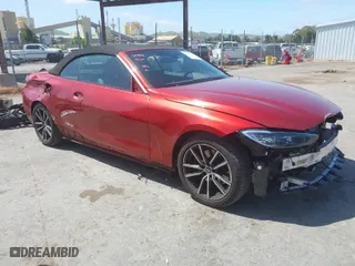 2022 BMW 4 Series 430i with VIN WBA23AT0XNCK07256, listed as a IAAI auction lot 42029209 with 19,238 mi miles. Bid and sale history available at carsss.com. Image 1.