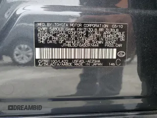 2010 Lexus LS 460 with VIN JTHBL5EF6A5097444, listed as a Copart auction lot 60158115 with 165,130 mi miles and Salvage title. Bid and sale history available at DreamBid. Image 12.