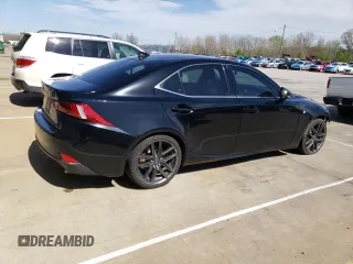 2014 Lexus IS 350 with VIN JTHBE1D26E5011363, listed as a Copart auction lot 52160595 with 124,813 mi miles and Salvage Title. Bid and sale history available at carsss.com. Image 3.